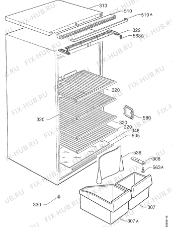 Взрыв-схема холодильника Electrolux ER7325C - Схема узла Housing 001